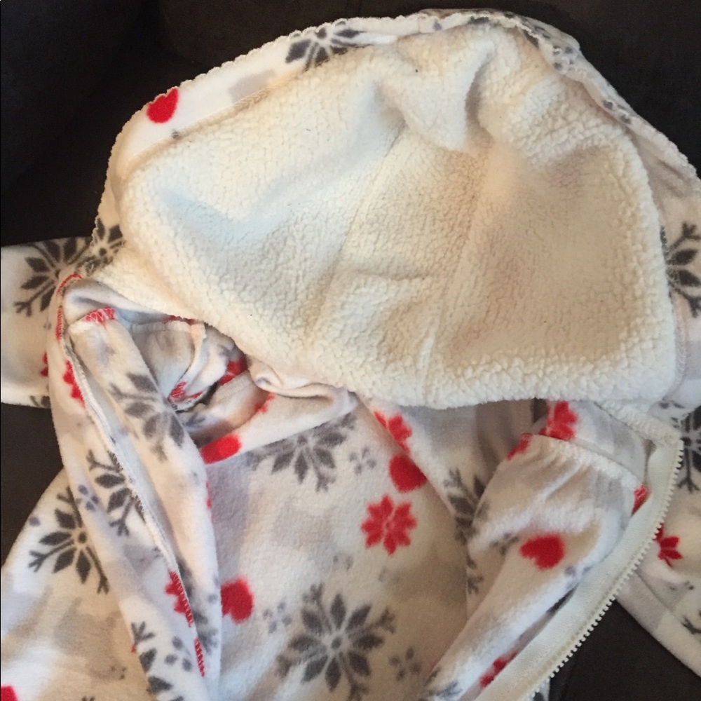 Fleece hooded body suit